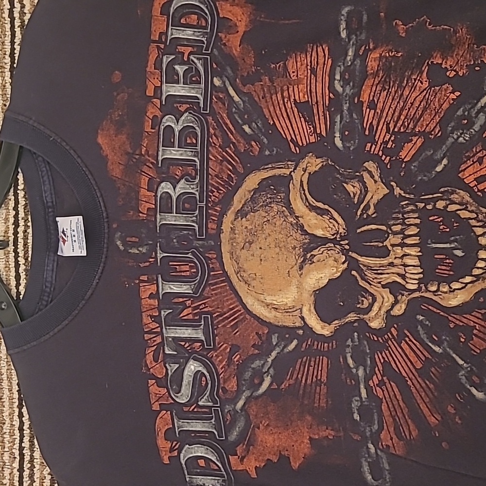 DISTURBED Band Tee Demon Black Red Cotton Medium Short Sleeve Mens T Shirt